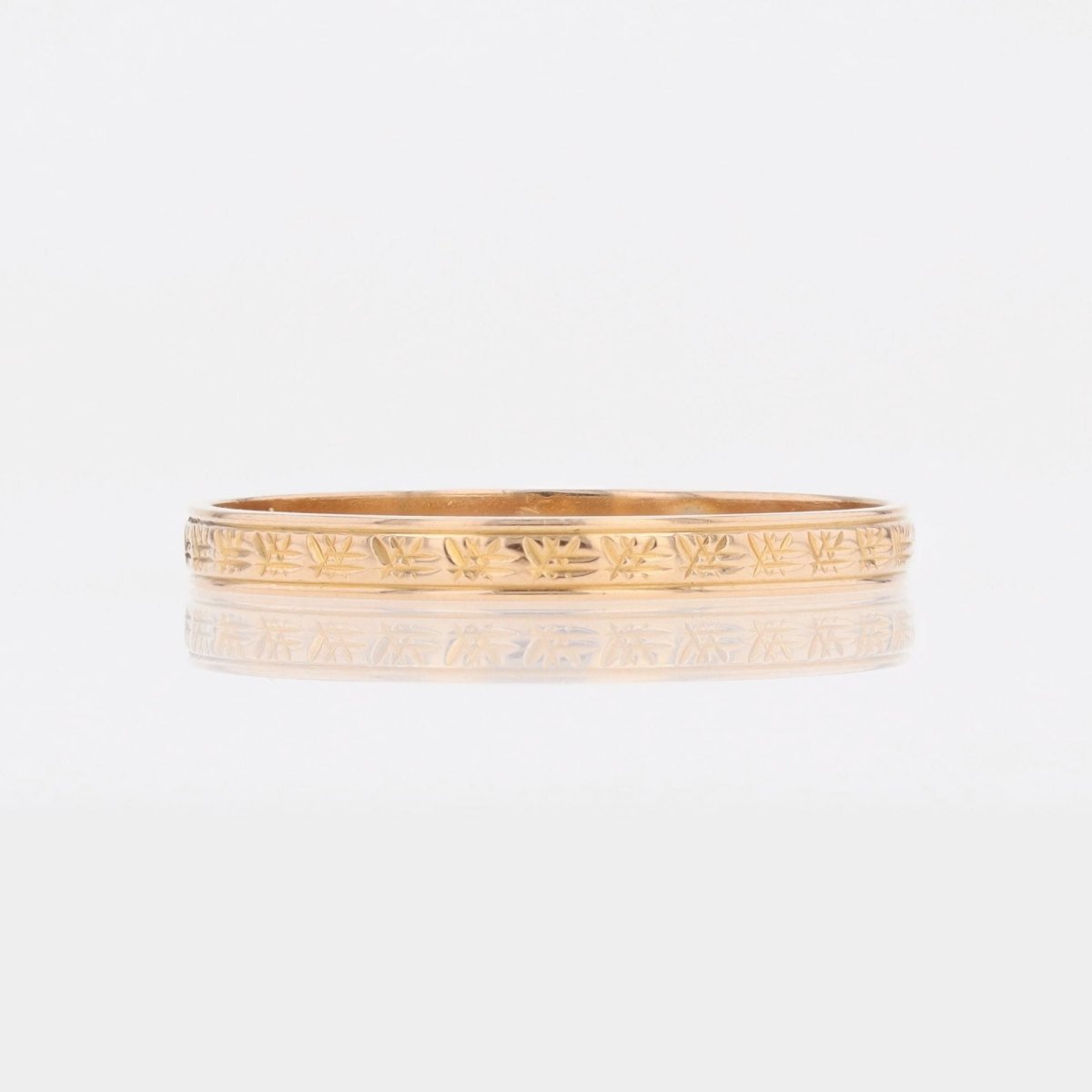 Bague alliance fine ciselée en or rose - Castafiore