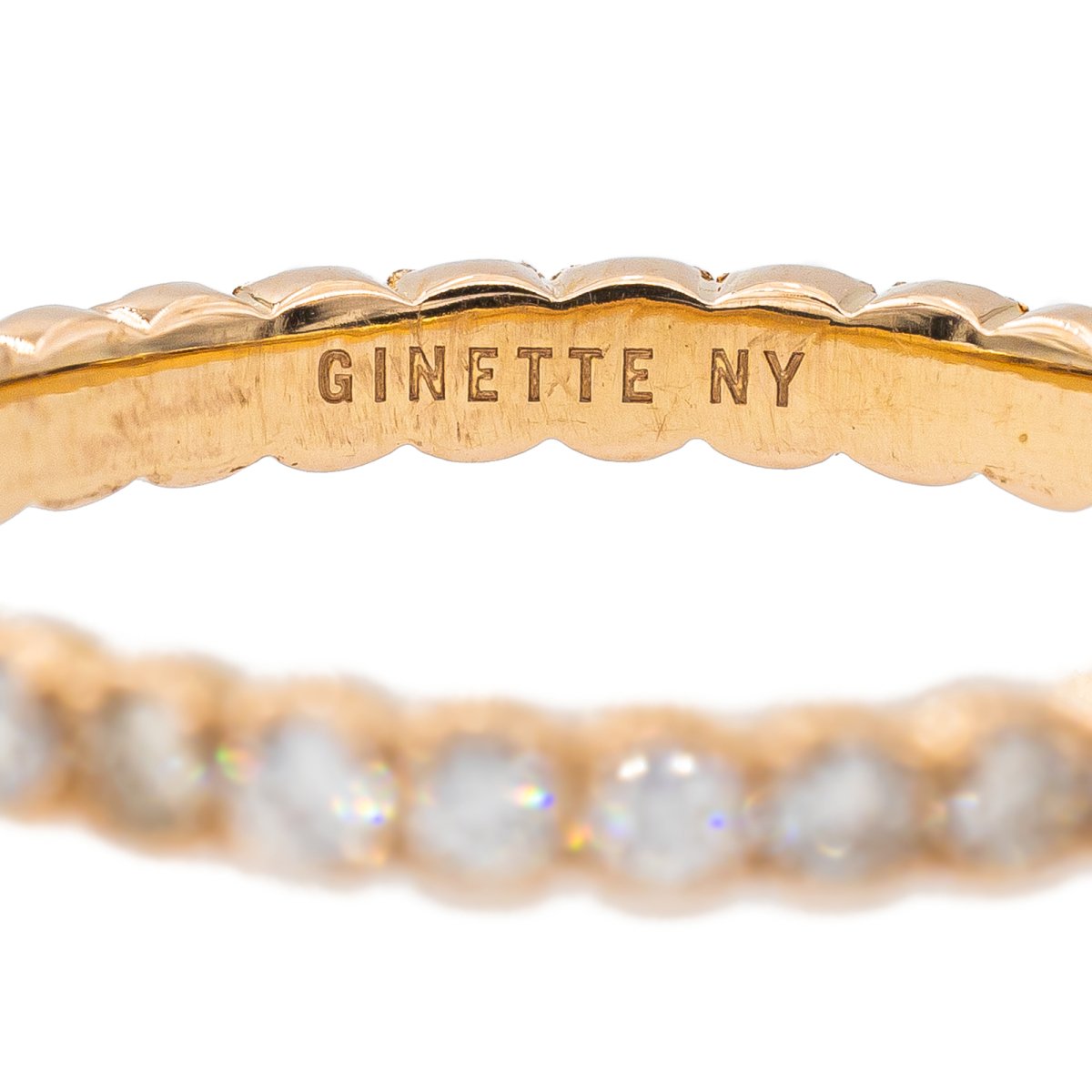 Bague Alliance Ginette NY "Be Mine" en Or jaune et Diamant - Castafiore