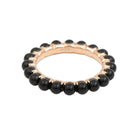 Bague Alliance GINETTE NY "Maria" en or rose et onyx - Castafiore