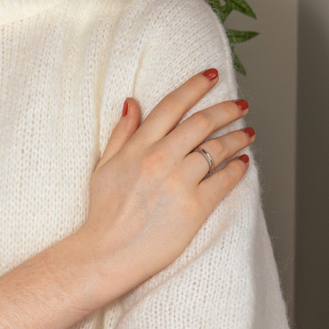 Bague Alliance GUÉRIN en or blanc et or rose - Castafiore