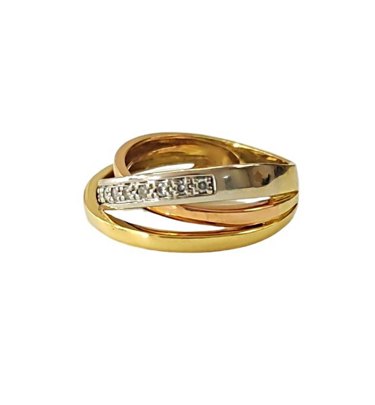 Bague Alliance GUY LAROCHE en or blanc, or jaune, or rose et diamants - Castafiore