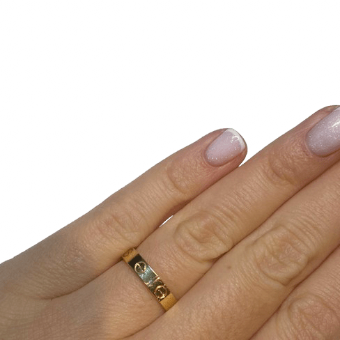 Bague Alliance "Love" PM en or jaune - Castafiore