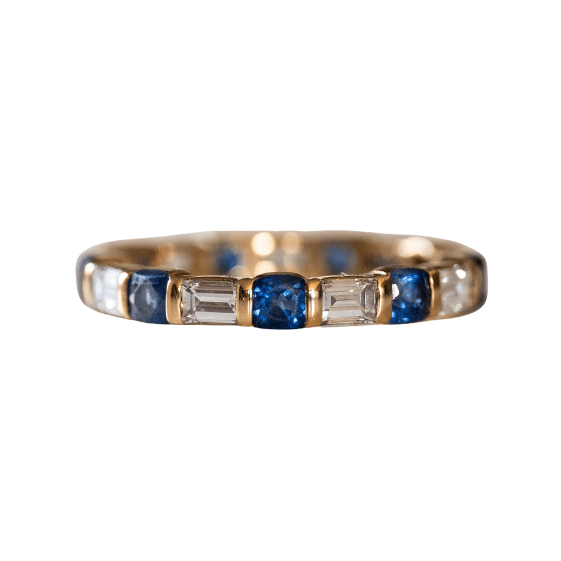 Bague Alliance MAUBOUSSIN en or jaune, saphirs et diamants