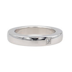 Bague Alliance OMEGA "Ruban confort" en or blanc et diamant - Castafiore