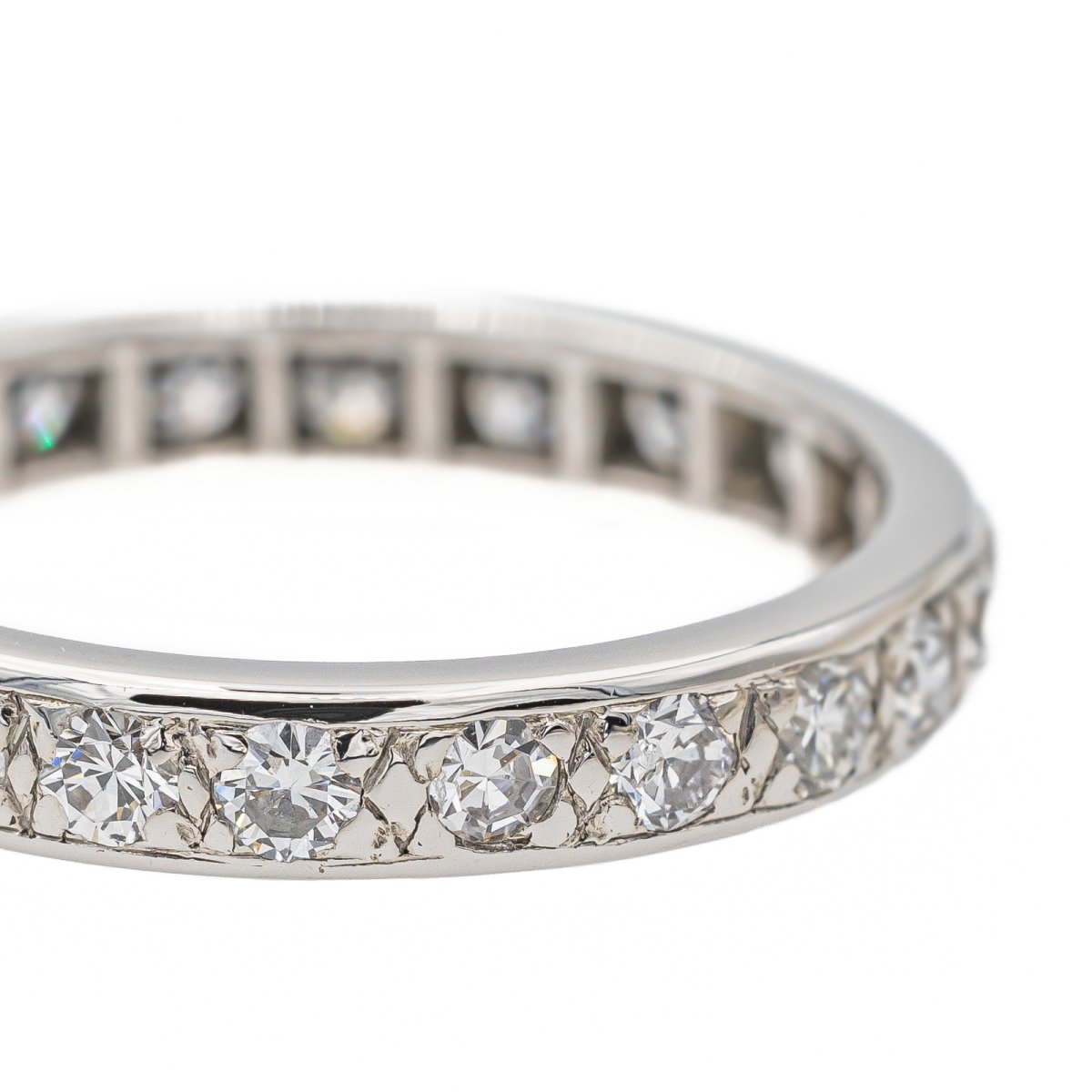 Bague Alliance Or blanc Diamant - Castafiore