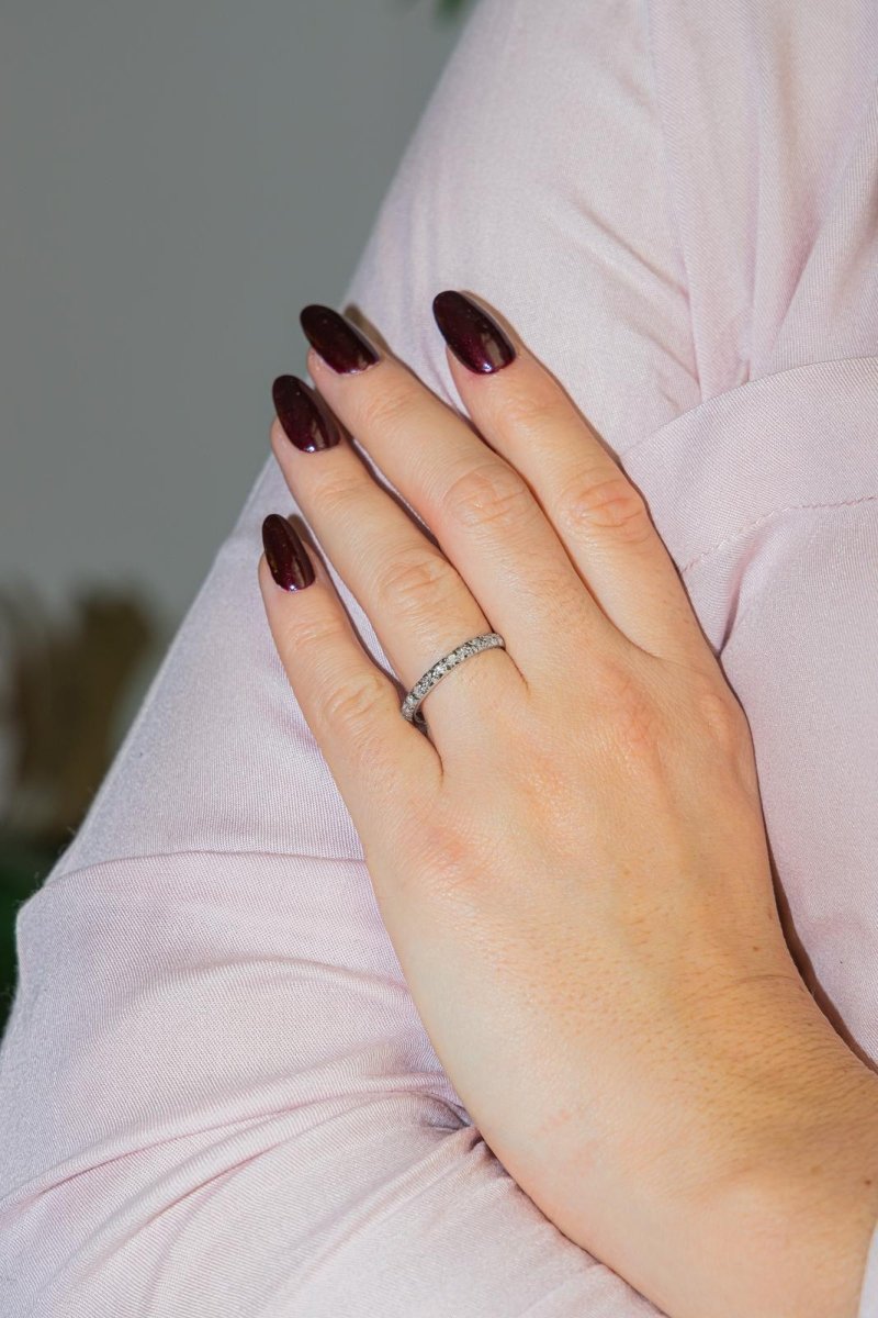 Bague Alliance Or blanc Diamant - Castafiore