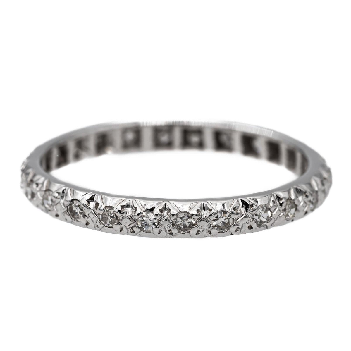 Bague Alliance Or blanc Diamant - Castafiore