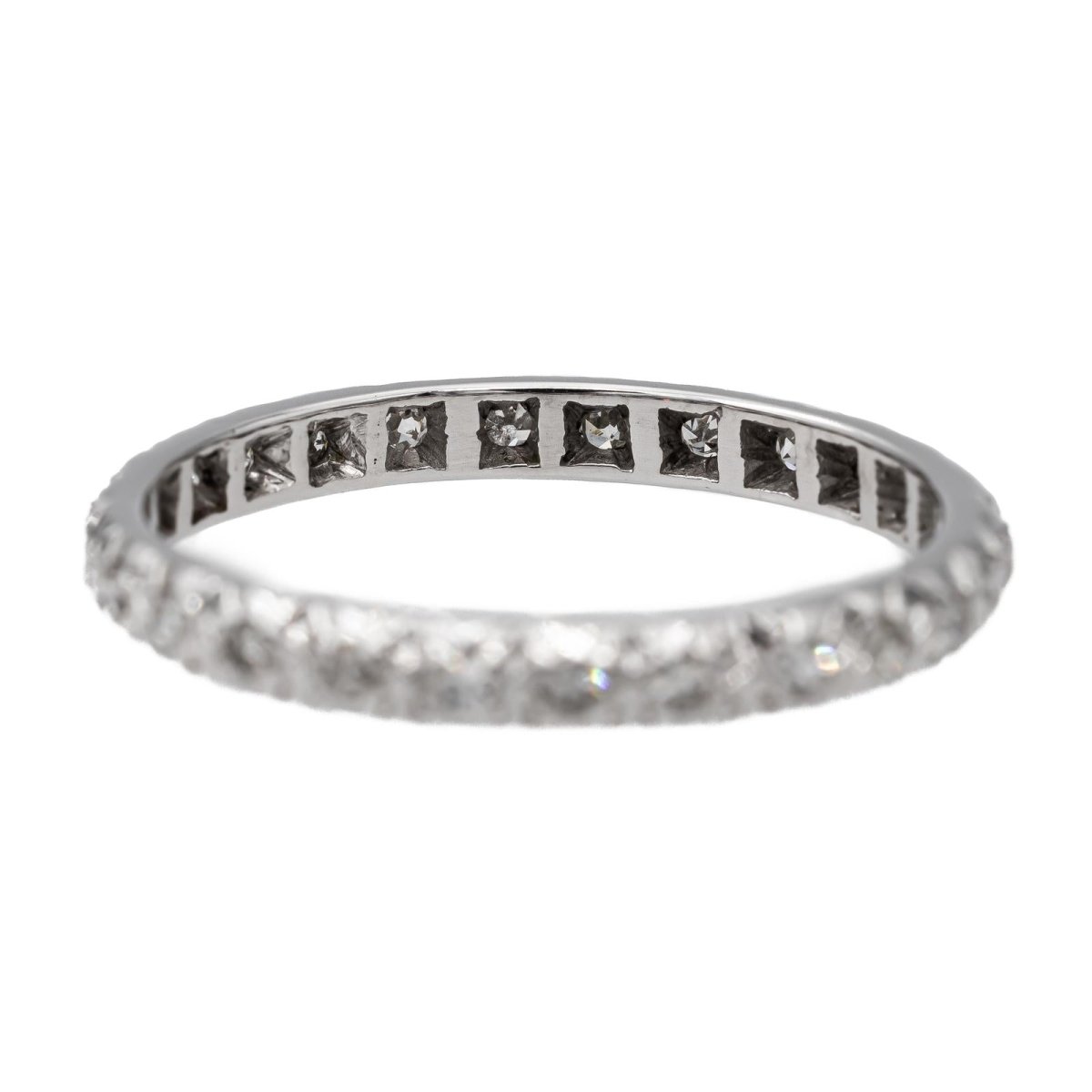 Bague Alliance Or blanc Diamant - Castafiore