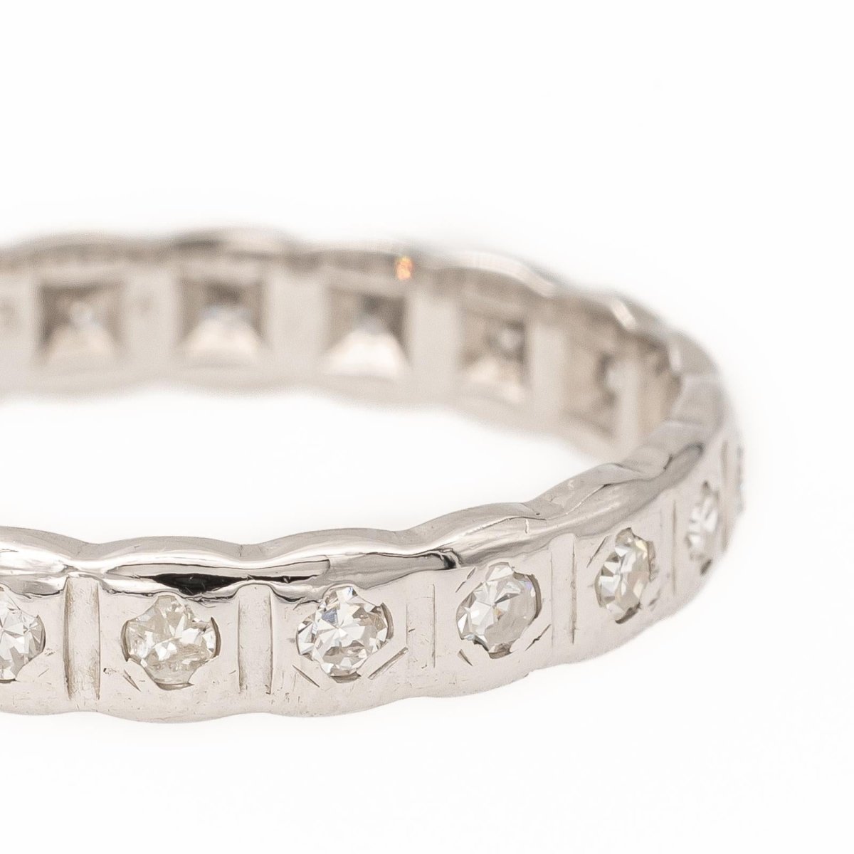 Bague Alliance Or blanc Diamant - Castafiore