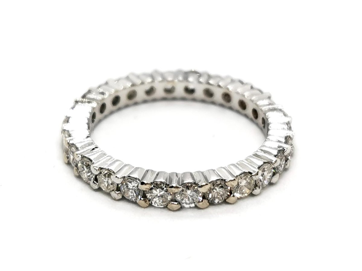 Bague Alliance Or blanc Diamant - Castafiore