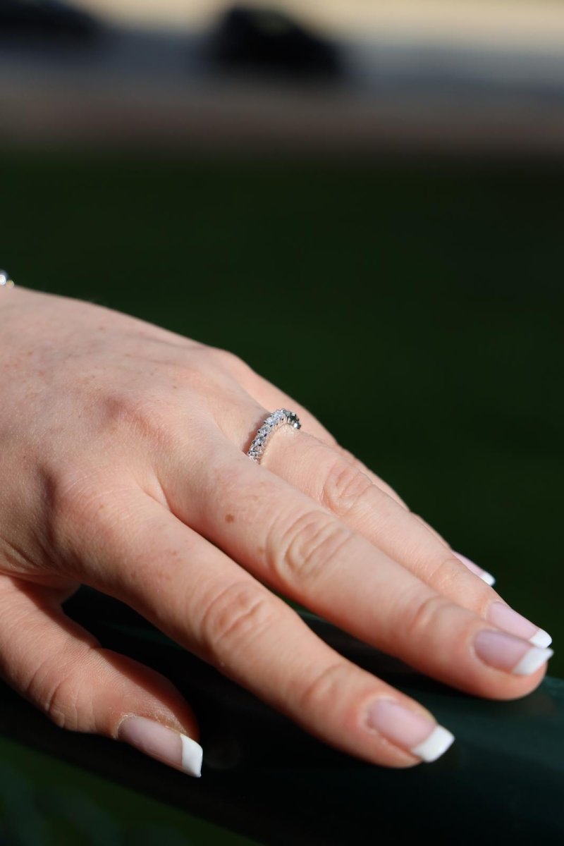 Bague Alliance Or blanc Diamant - Castafiore