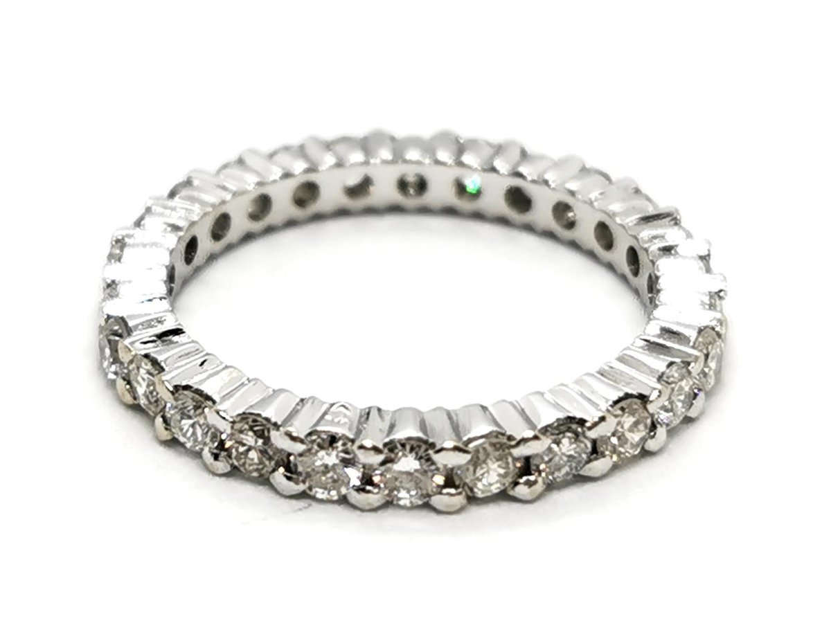 Bague Alliance Or blanc Diamant - Castafiore
