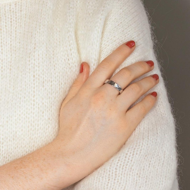Bague Alliance Or blanc Diamant - Castafiore