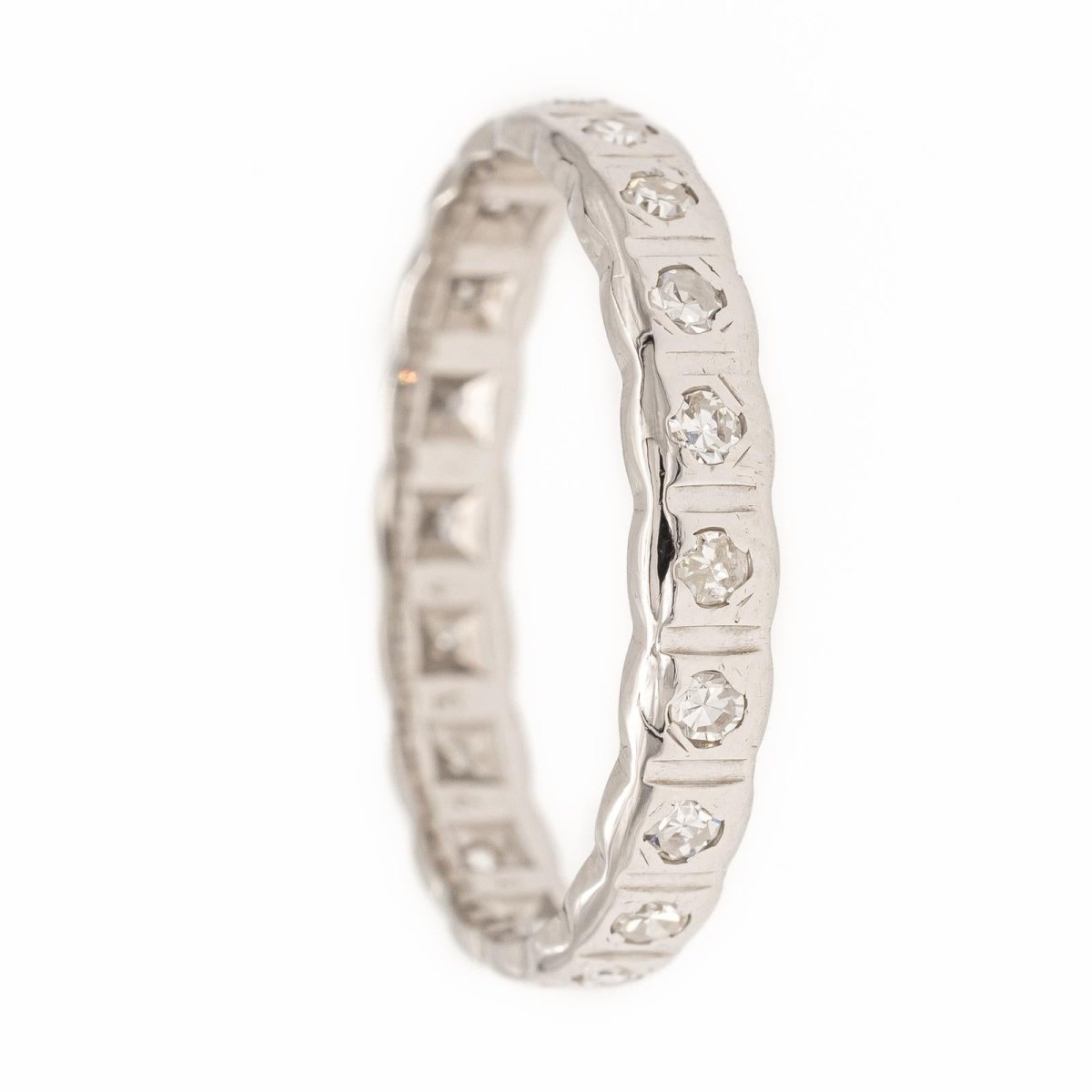 Bague Alliance Or blanc Diamant - Castafiore