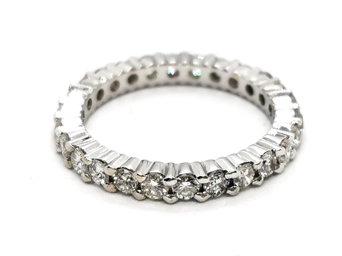 Bague Alliance Or blanc Diamant - Castafiore