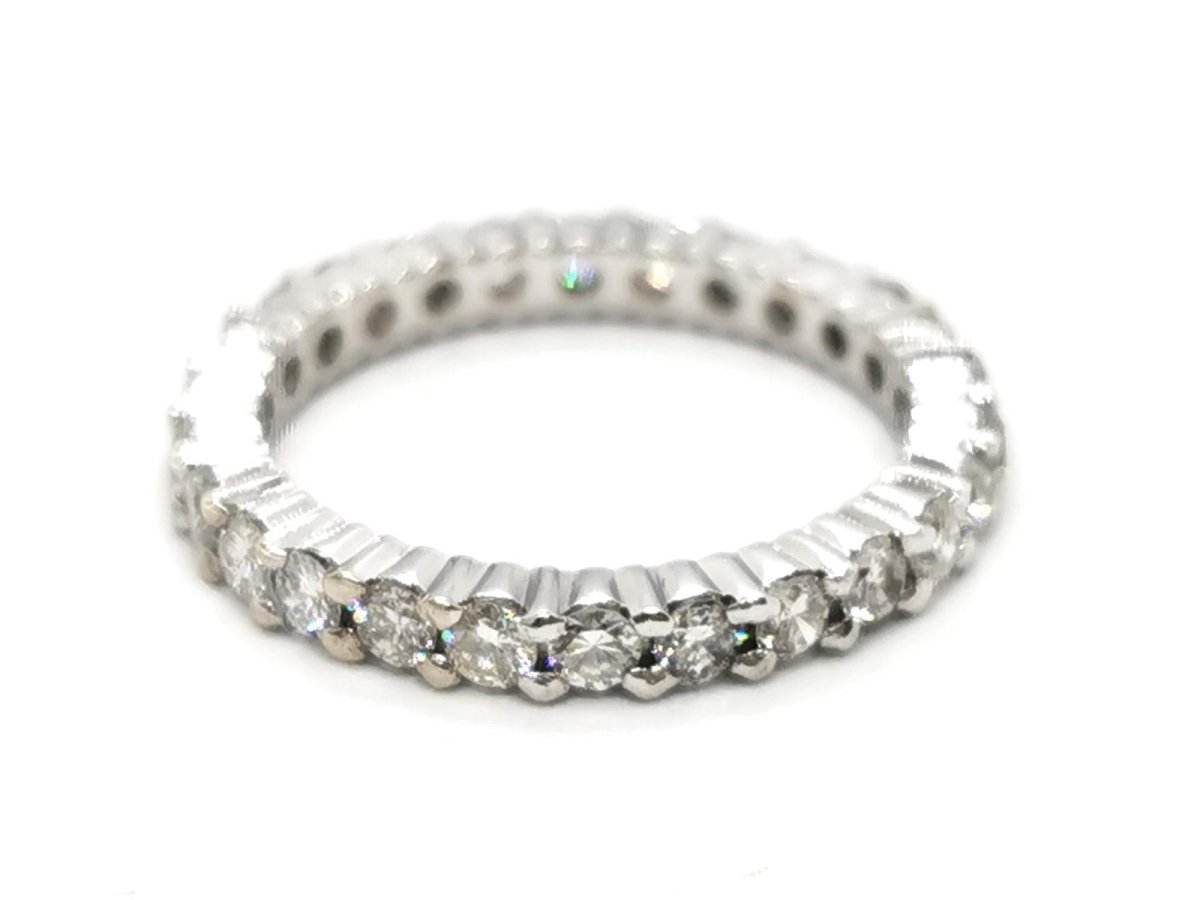 Bague Alliance Or blanc Diamant - Castafiore
