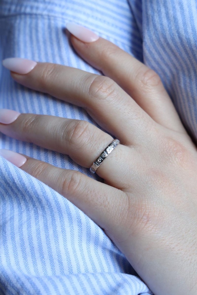 Bague Alliance Or blanc Diamant - Castafiore