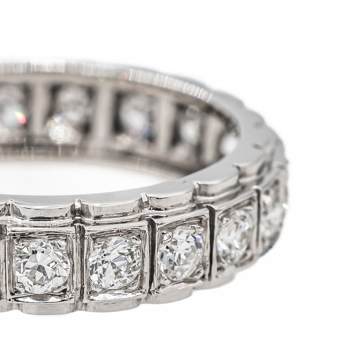 Bague Alliance Or blanc Diamant - Castafiore