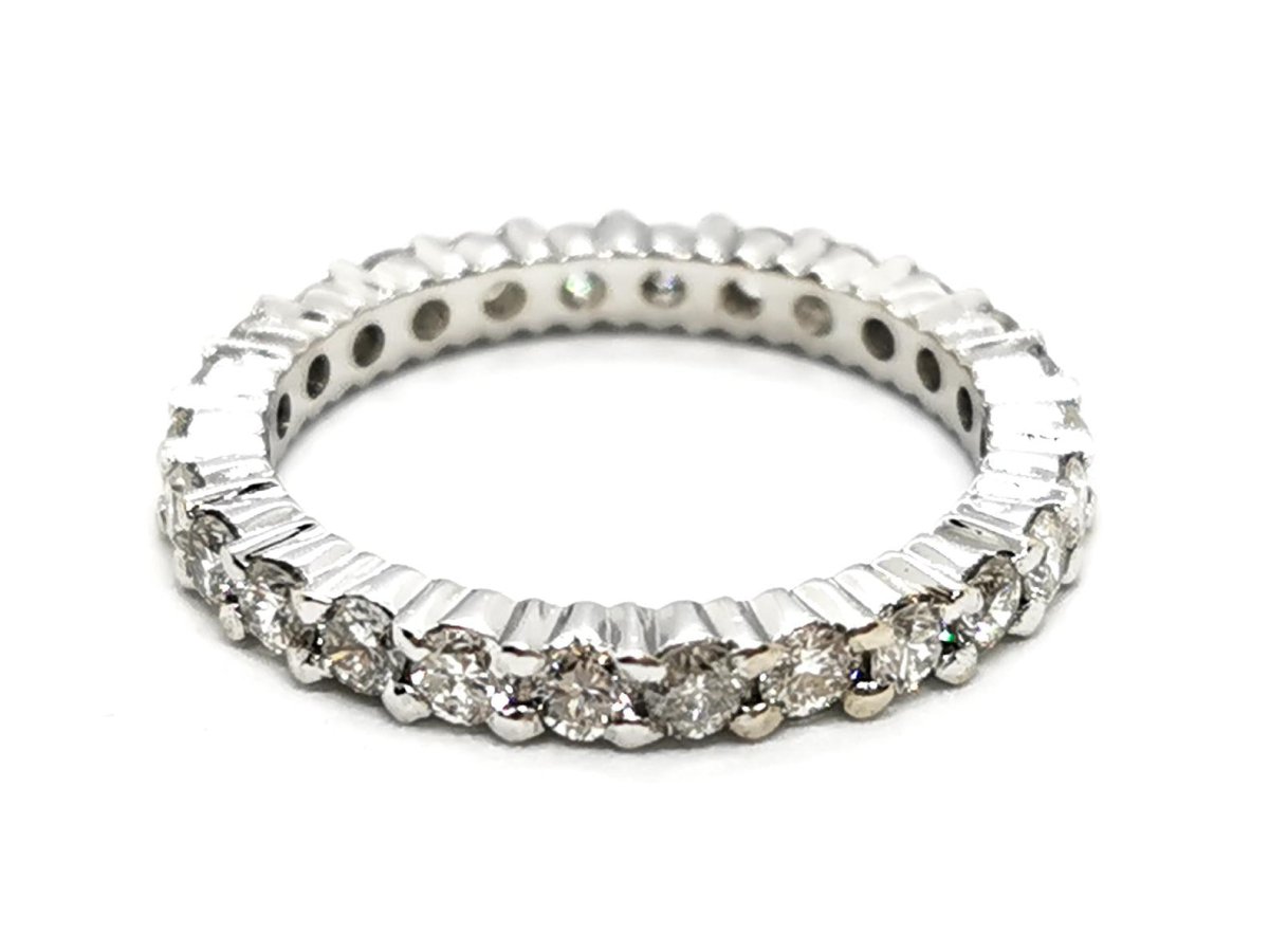 Bague Alliance Or blanc Diamant - Castafiore