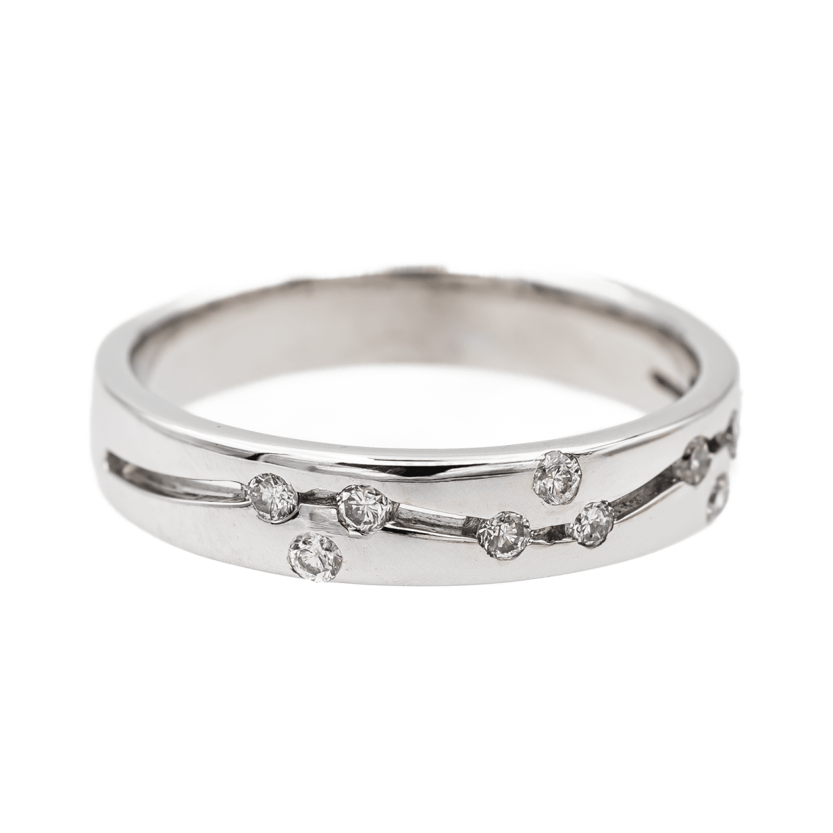 Bague Alliance Or blanc Diamant - Castafiore
