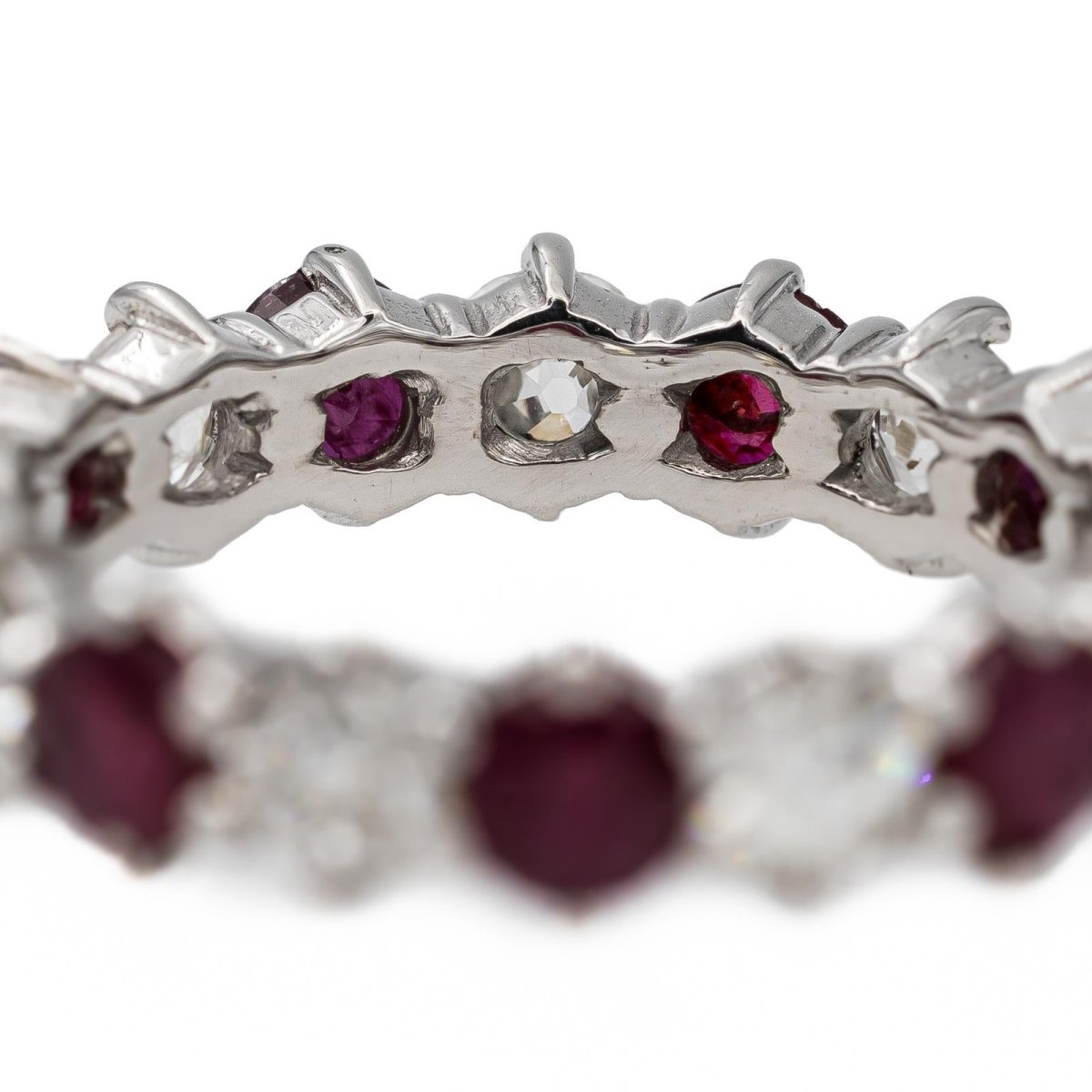 Bague Alliance Or blanc Rubis - Castafiore