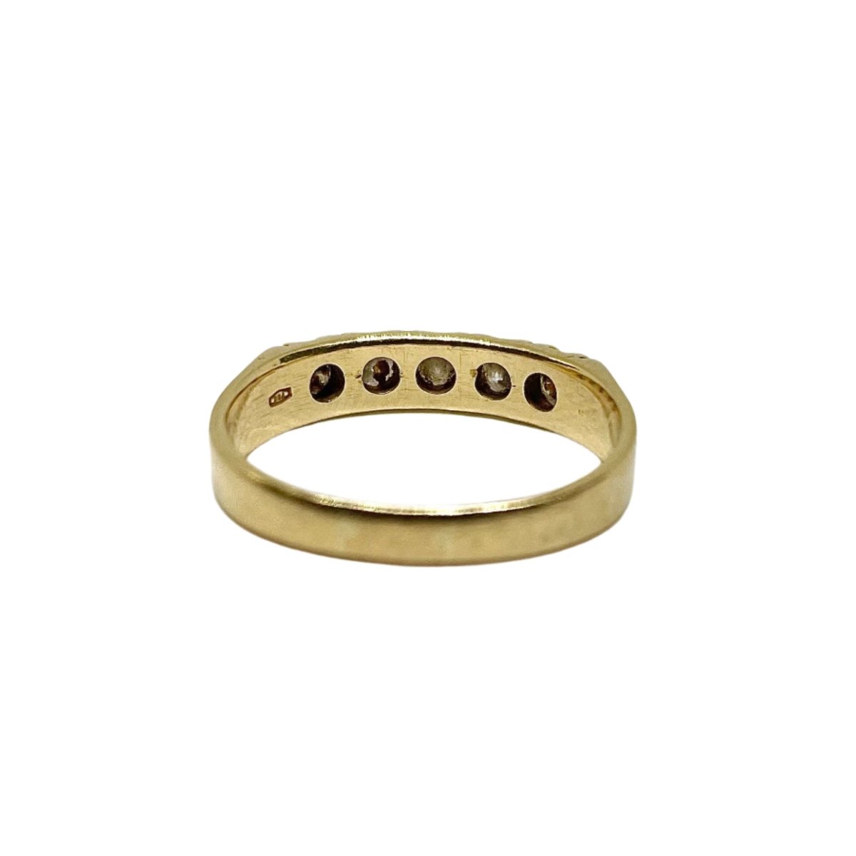Bague Alliance or jaune et 5 diamants - Castafiore