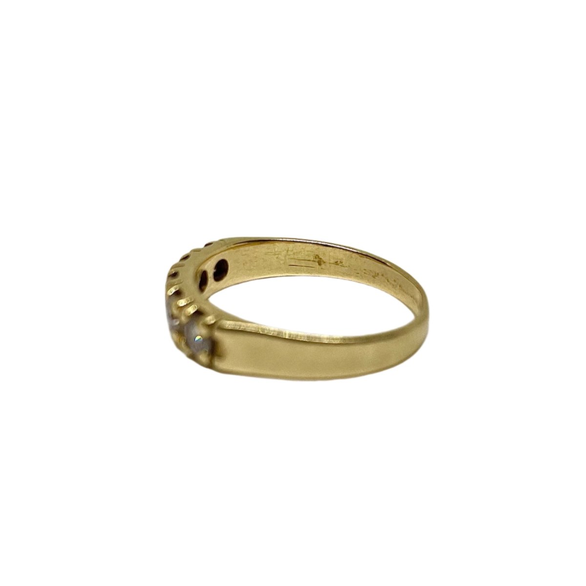 Bague Alliance or jaune et 5 diamants - Castafiore