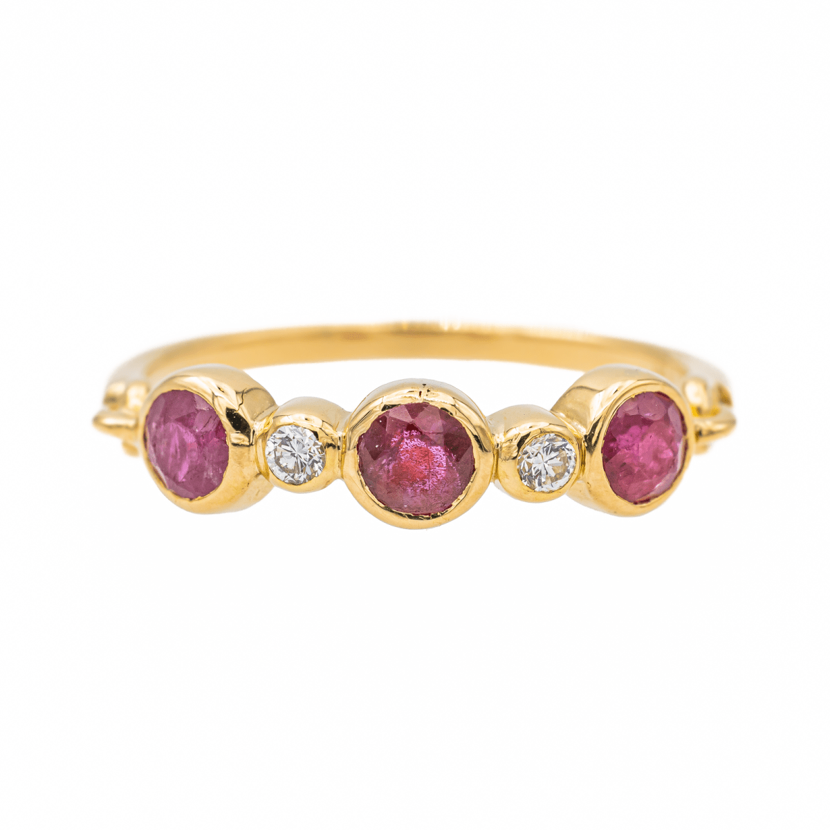 Bague Alliance Or jaune Rubis - Castafiore