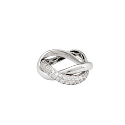 Bague Alliance POIRAY "Tresse" en or blanc et diamants&nbsp; - Castafiore