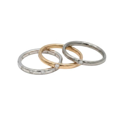 Bague Alliance POMELLATO "Lucciole" en or blanc, or rose, titane et diamants - Castafiore