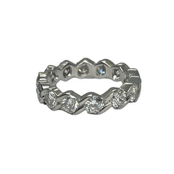 Bague Alliance tour complet en or blanc et diamants - Castafiore