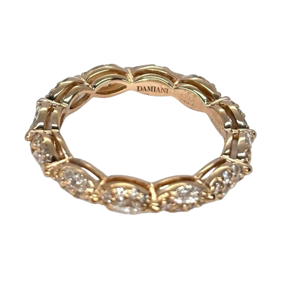 Bague Alliance tour complet en or rose et diamants - Castafiore