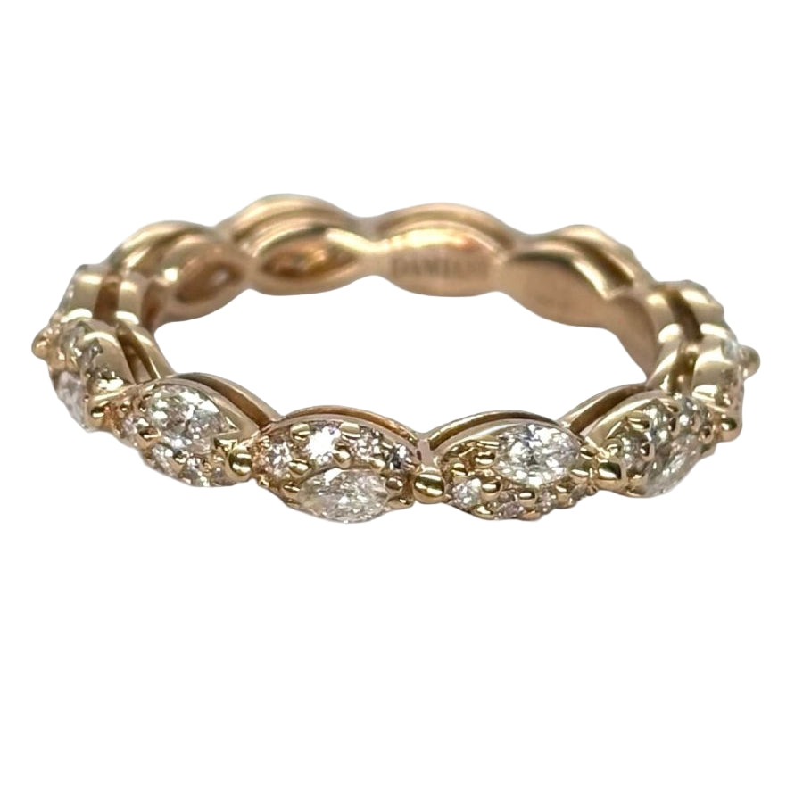 Bague Alliance tour complet en or rose et diamants - Castafiore