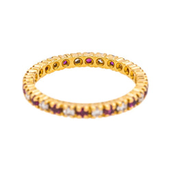 Bague Alliance tour complet Or jaune Rubis - Castafiore