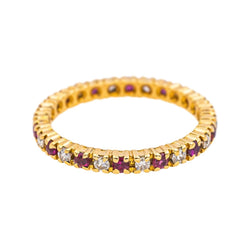 Bague Alliance tour complet Or jaune Rubis - Castafiore