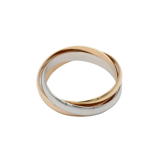 Bague Alliance "Trinity" en or blanc, or jaune et or rose - Castafiore