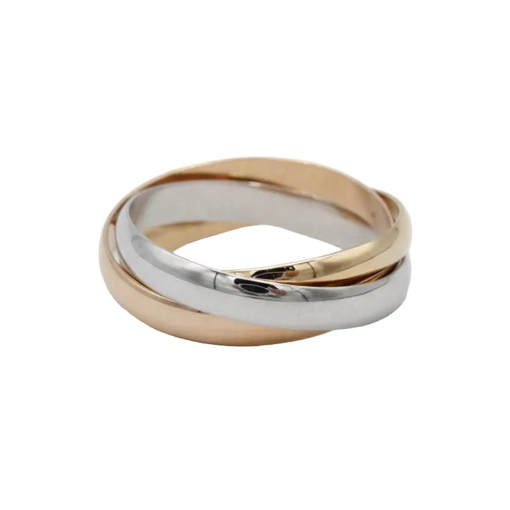 Bague Alliance "Trinity" en or blanc, or jaune et or rose - Castafiore