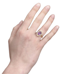 Bague améthyste et perles ancienne - Castafiore