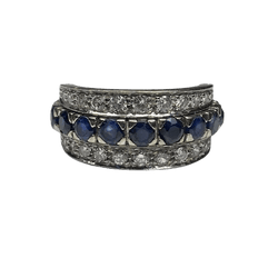 BAGUE AMOVIBLE OR 18K DIAMANTS RUBIS SAPHIRS (T.51) - Castafiore