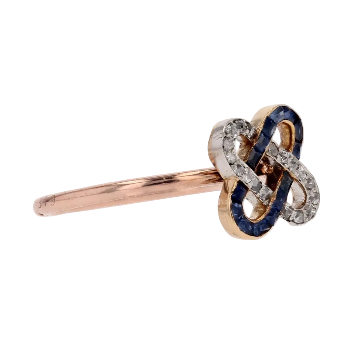 Bague ancienne agrafes de diamants et saphirs - Castafiore