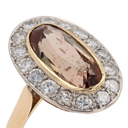 Bague ancienne andalousite et diamants