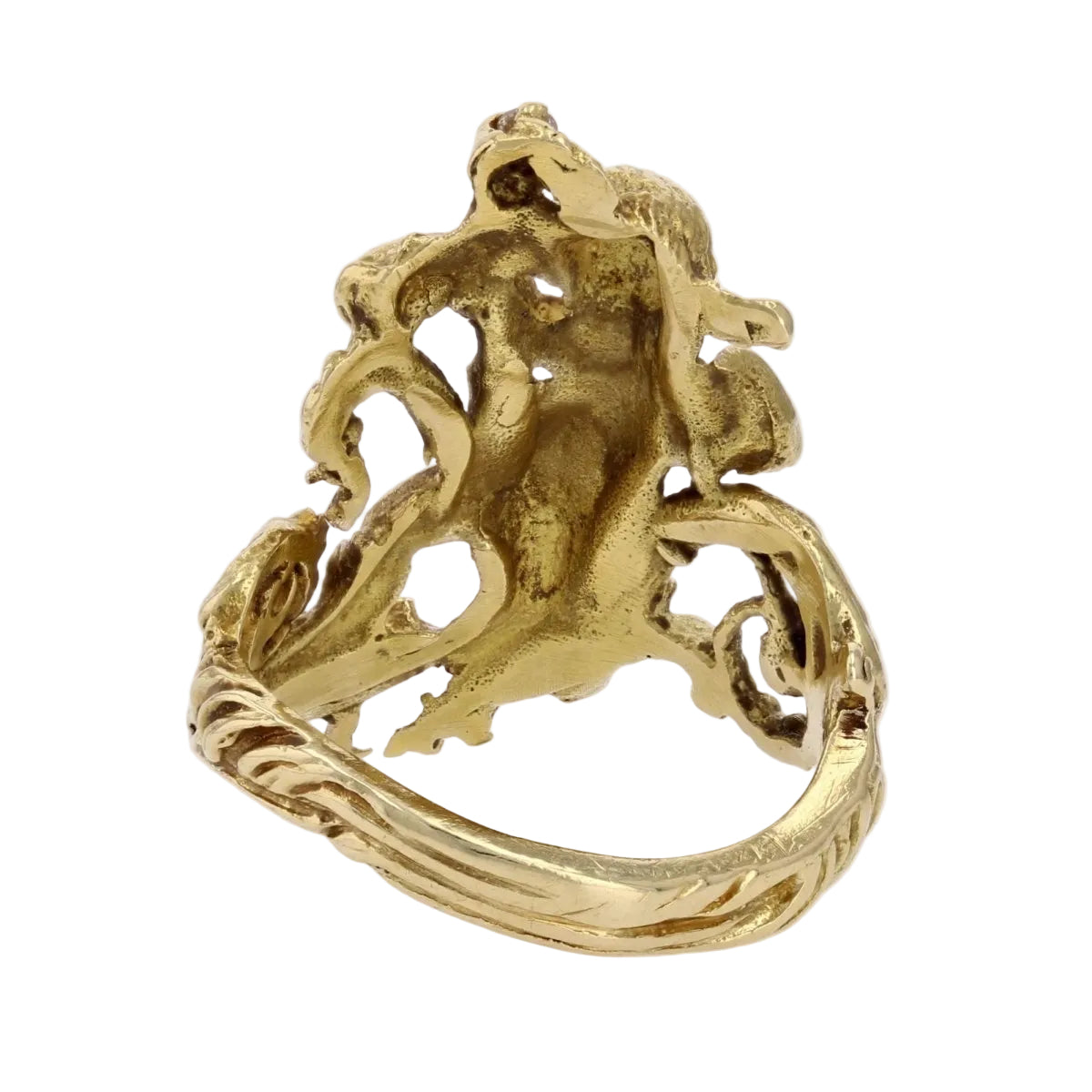 Bague ANCIENNE Angelot en or jaune et diamant - Castafiore