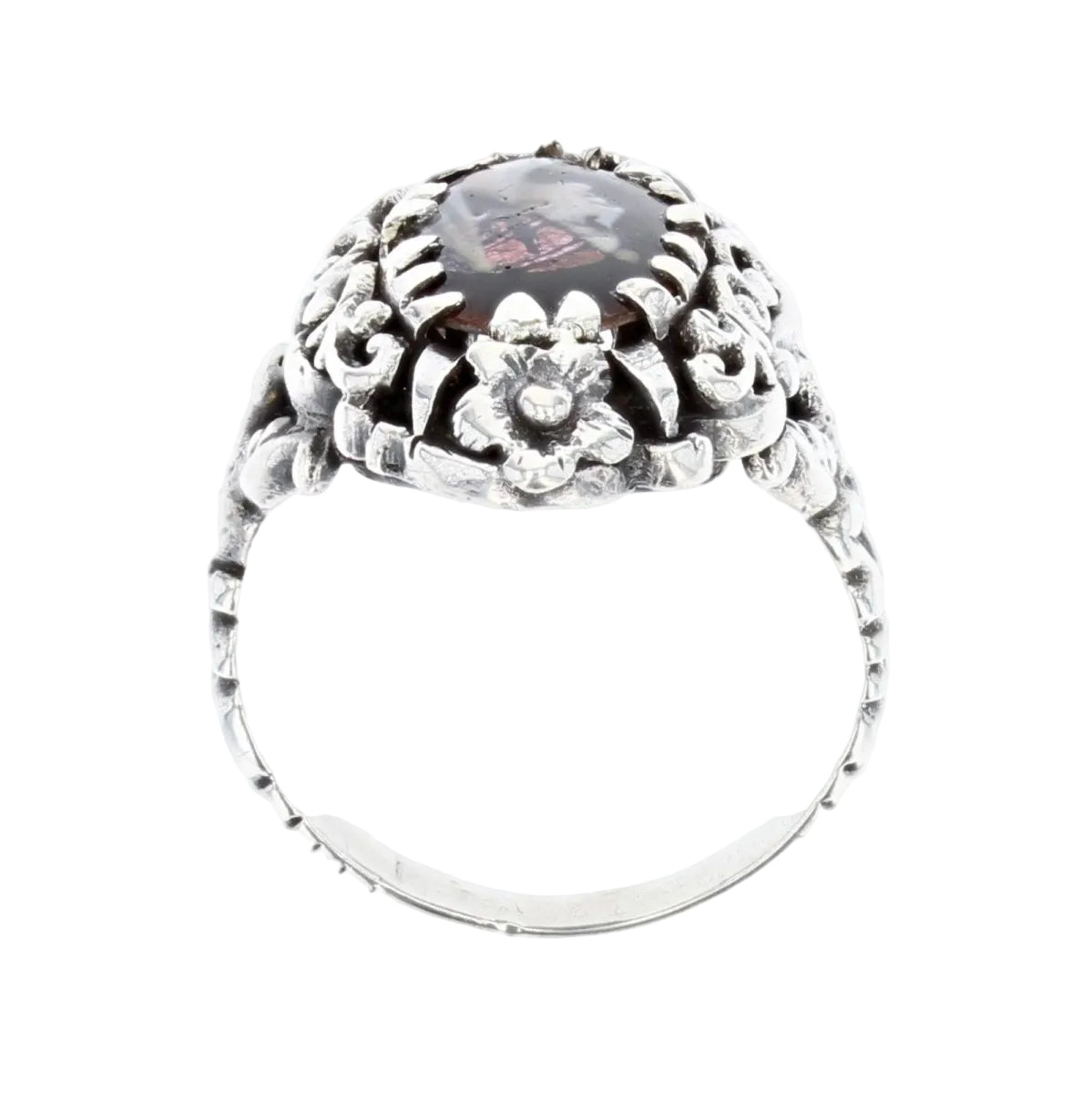 Bague ancienne argent émail - Castafiore