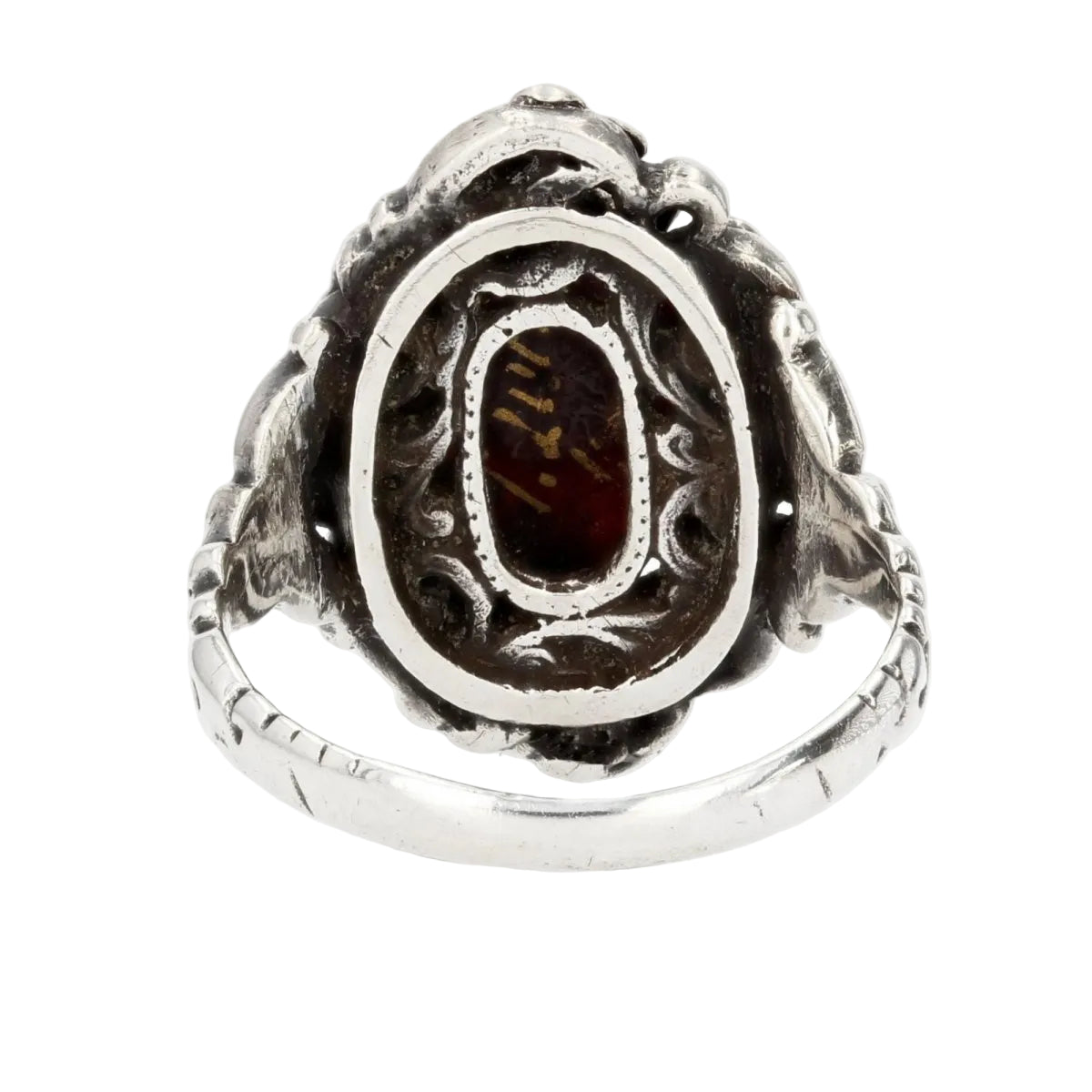 Bague ancienne argent émail - Castafiore