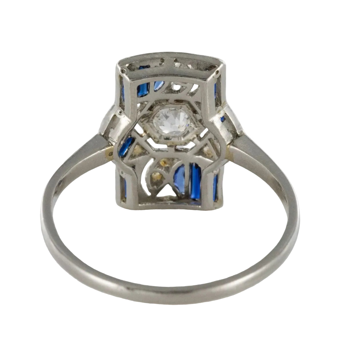 Bague ancienne art déco saphirs et diamants - Castafiore