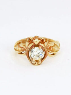 Bague ancienne chimère or diamant 0,95 ct - Castafiore