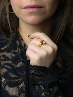 Bague ancienne chimère or diamant 0,95 ct - Castafiore