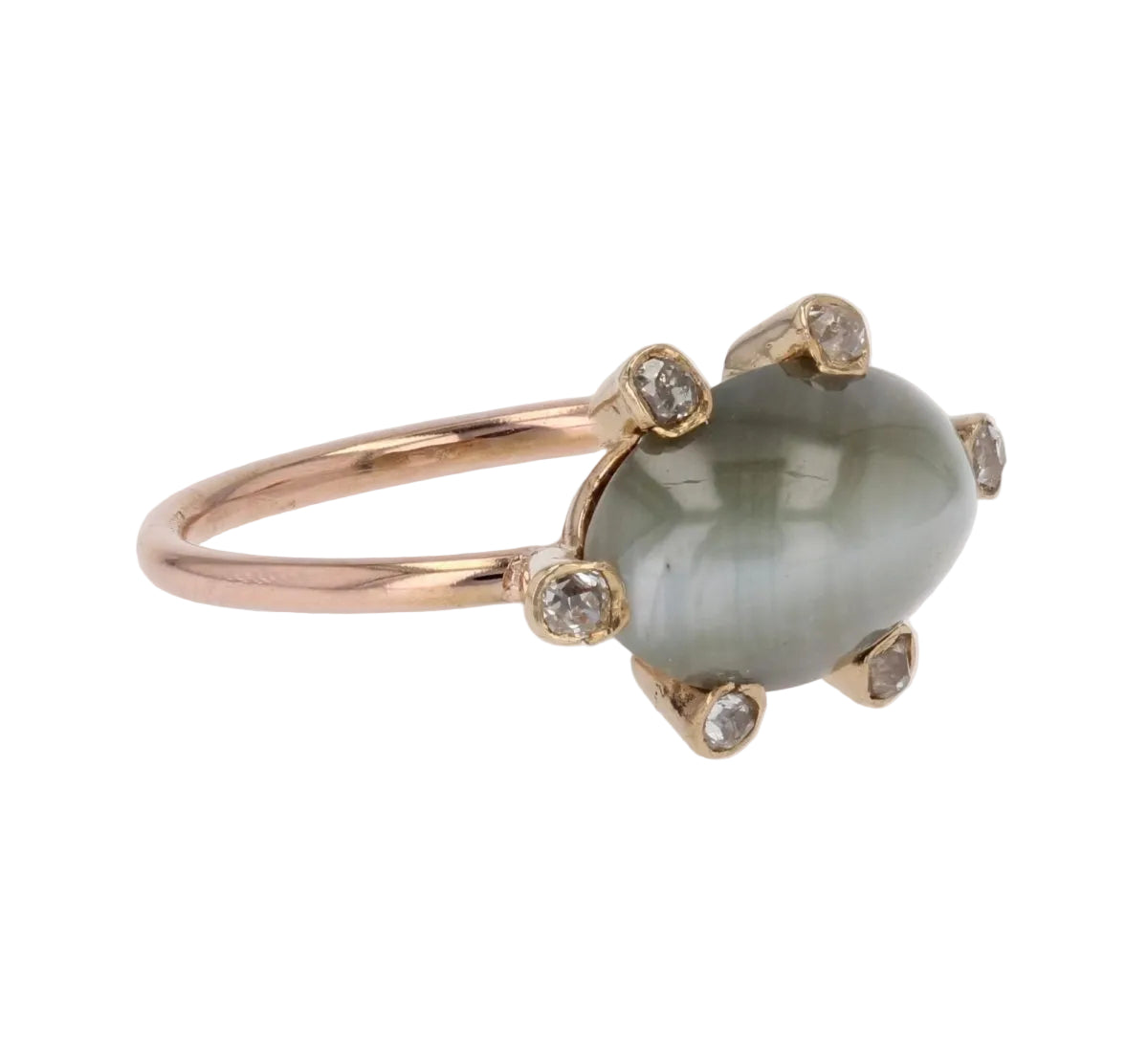 Bague ancienne chrysobéryl diamants - Castafiore