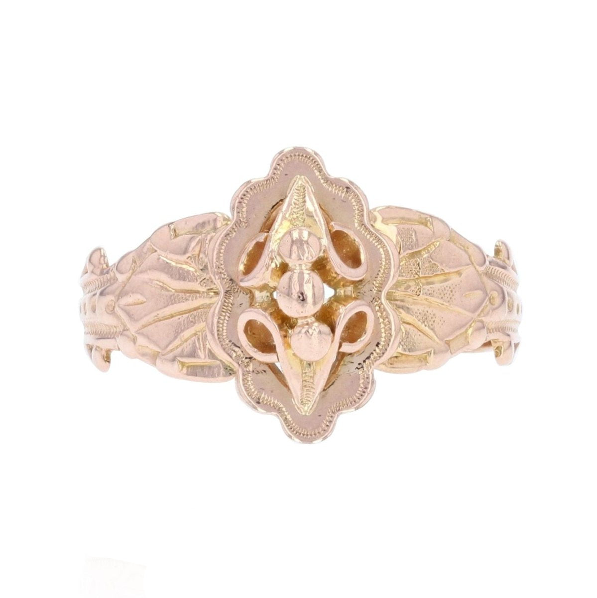 Bague ancienne de sentiment or rose - Castafiore