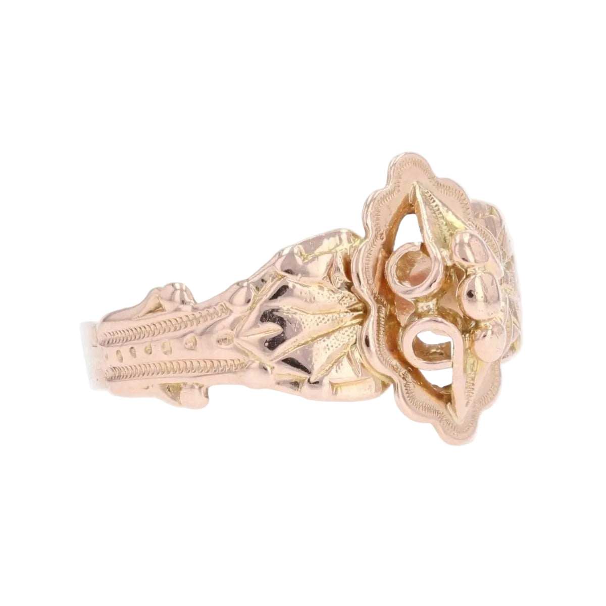 Bague ancienne de sentiment or rose - Castafiore